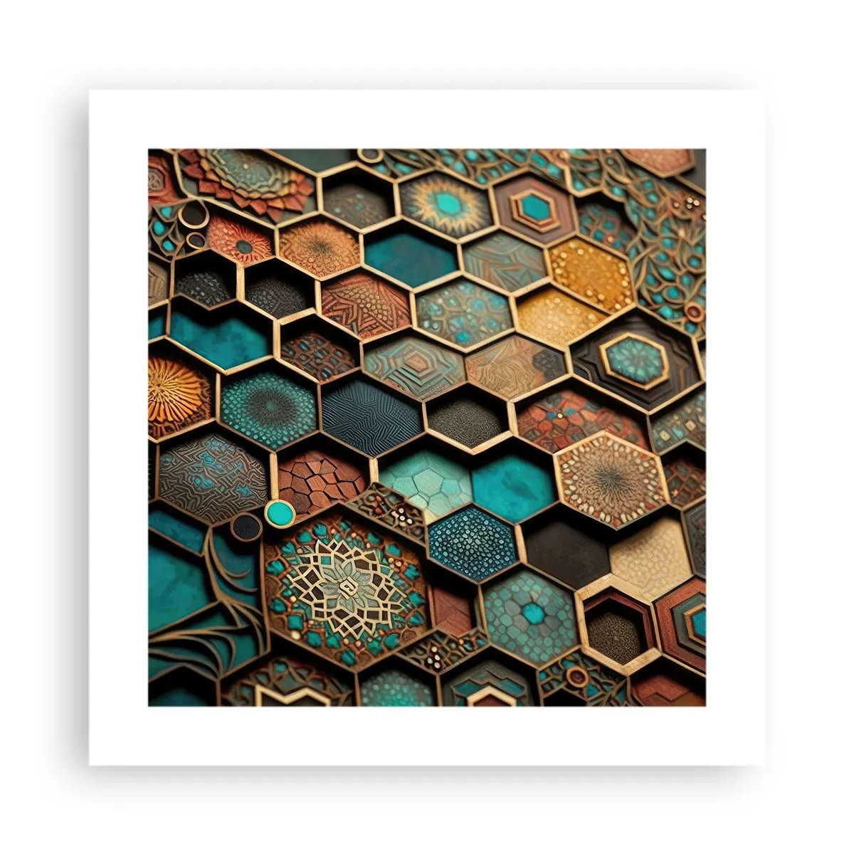 Affisch - Arabiska ornament - en variation - 40x40 cm
