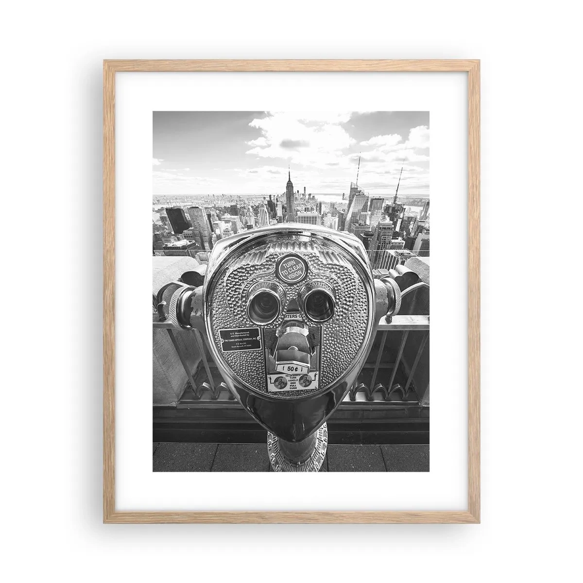 Affisch i ram av ljusek - Stad över städerna - 40x50 cm