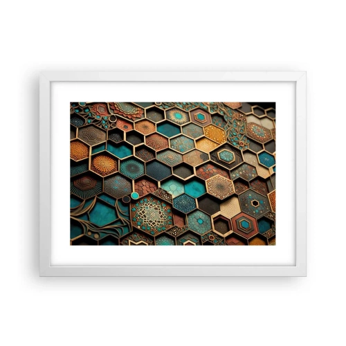 Affisch i vit ram - Arabiska ornament - en variation - 40x30 cm