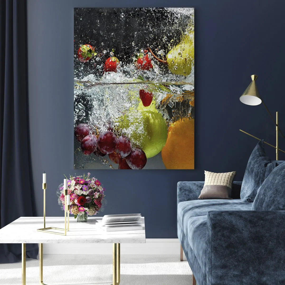 Glastavla - Bild på glas - Uppfriskande frukt - 80x120 cm