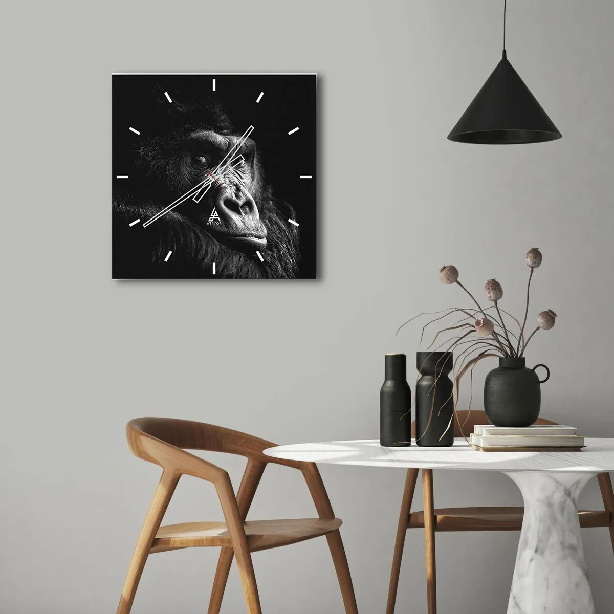 Väggklocka - Klocka på glas - Varför glor du? - 40x40 cm