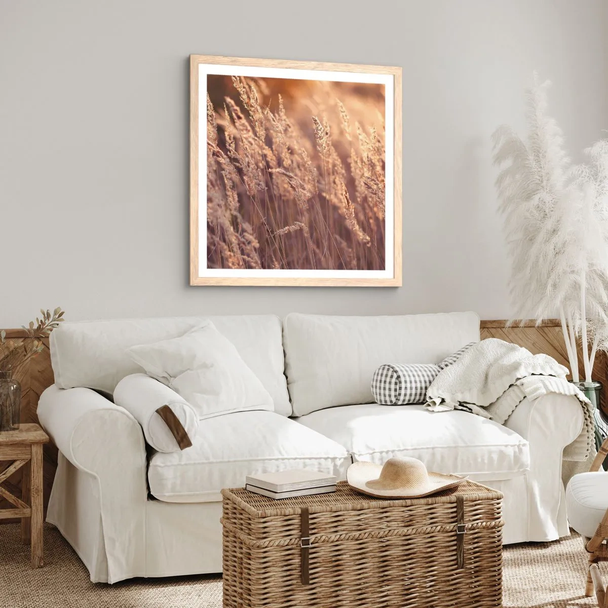 Affisch i ram av ljusek - Redo att välkomna hösten - 60x60 cm