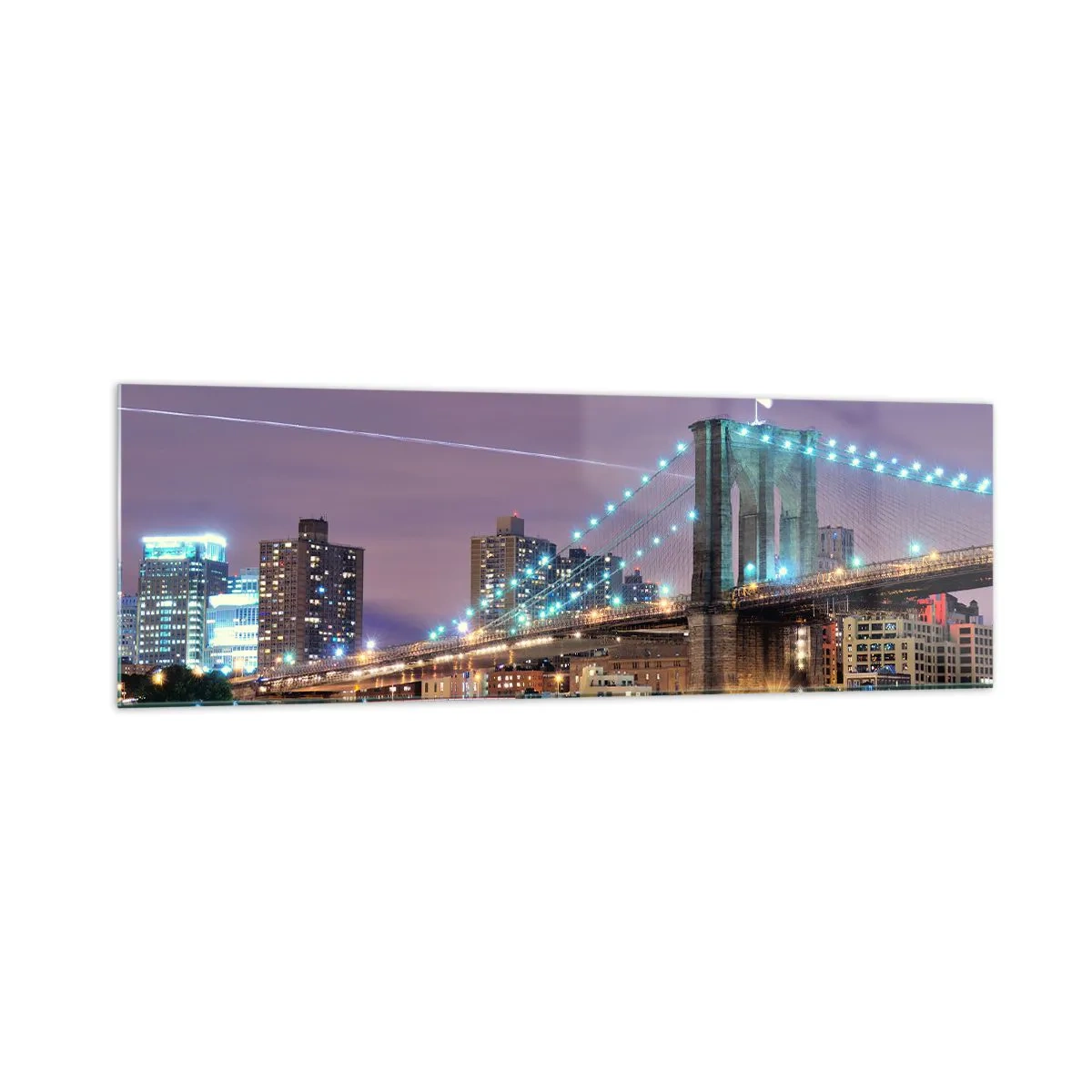 Glastavla - Bild på glas - Brooklyn-bron sedan många år - 160x50 cm