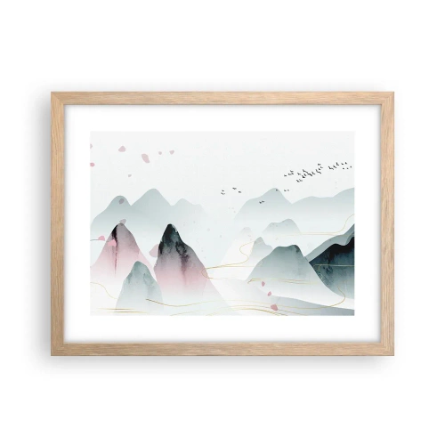 Affisch i ram av ljusek - Över topparna - 40x30 cm