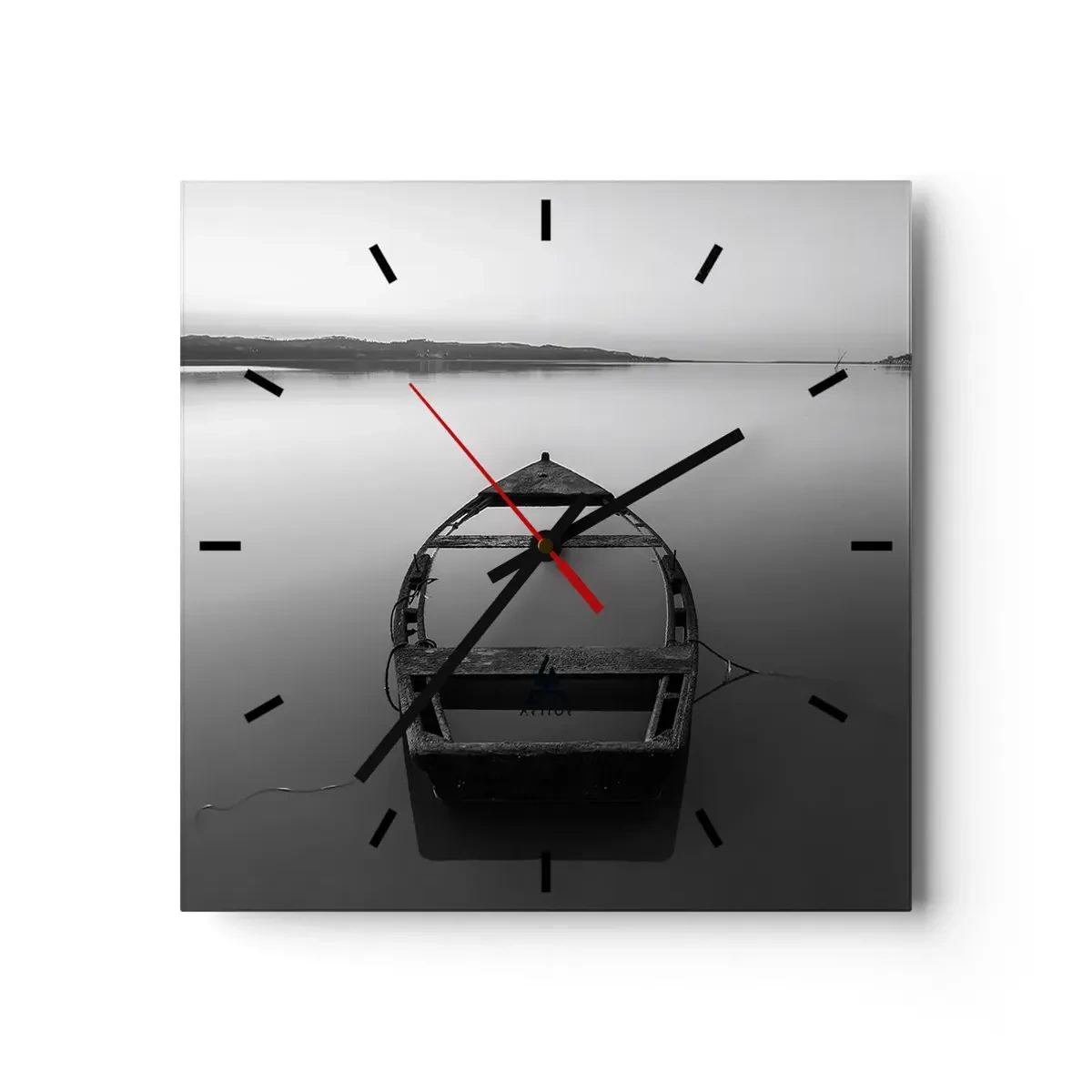 Väggklocka - Klocka på glas - Längtan och melankoli - 40x40 cm