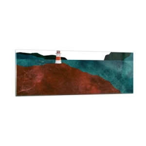 Glastavla - Bild på glas - Med blicken riktad mot havet - 90x30 cm
