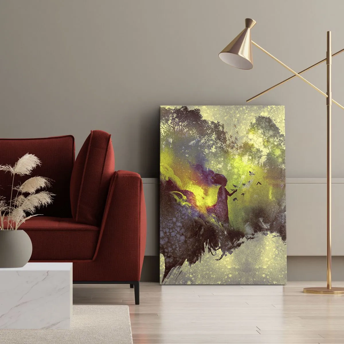 Canvastavla - Bild på duk - Moder Naturen - 65x120 cm