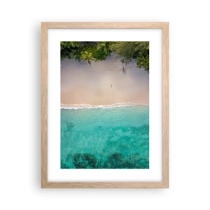 Affisch i ram av ljusek - En strand i paradiset - 30x40 cm