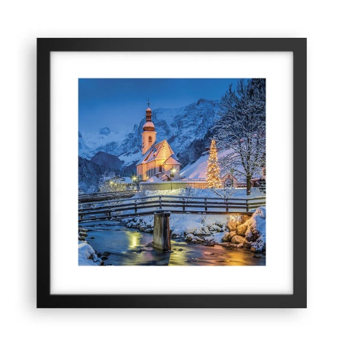Affisch i svart ram - Julens anda - 30x30 cm