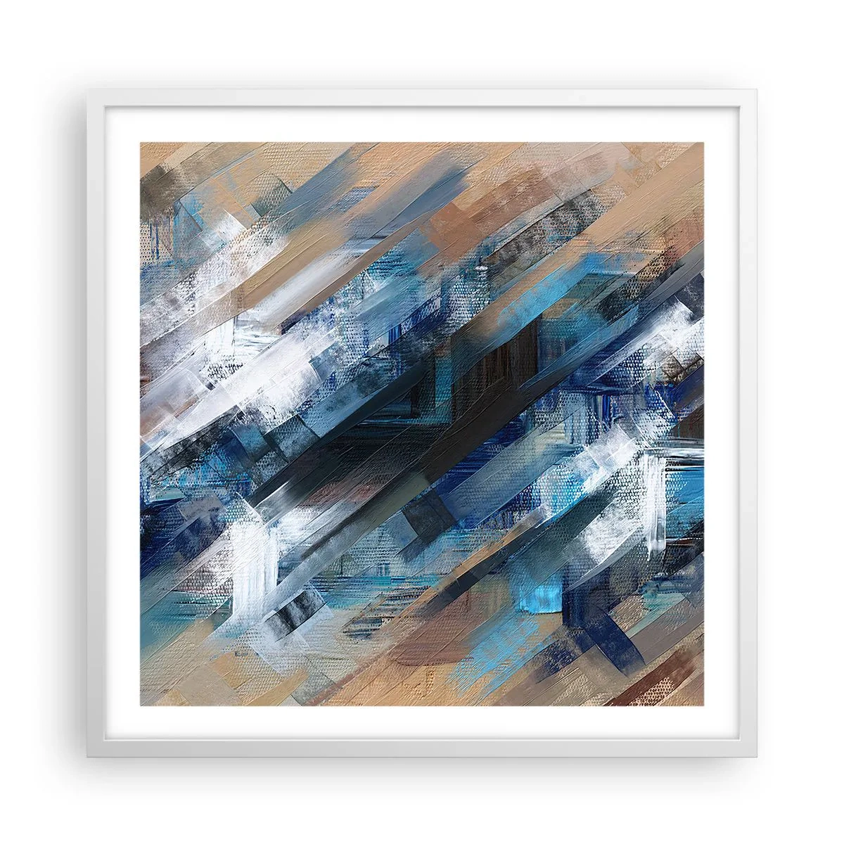 Affisch i vit ram - På en blå sluttning - 60x60 cm
