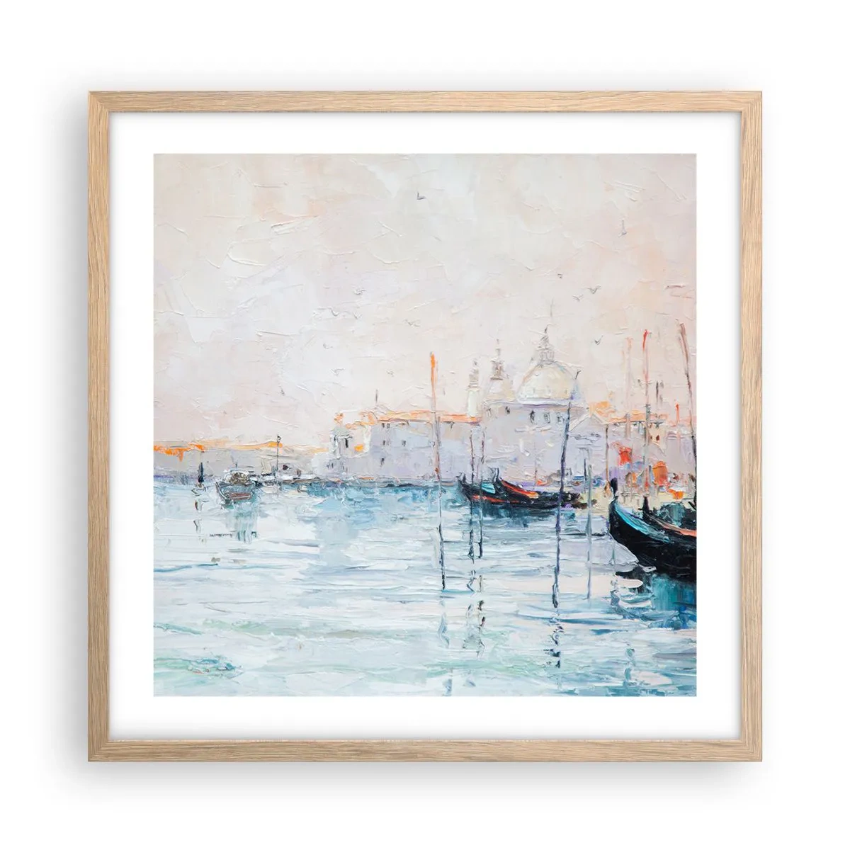 Affisch i ram av ljusek - Bortom vatten, bortom dimma - 50x50 cm