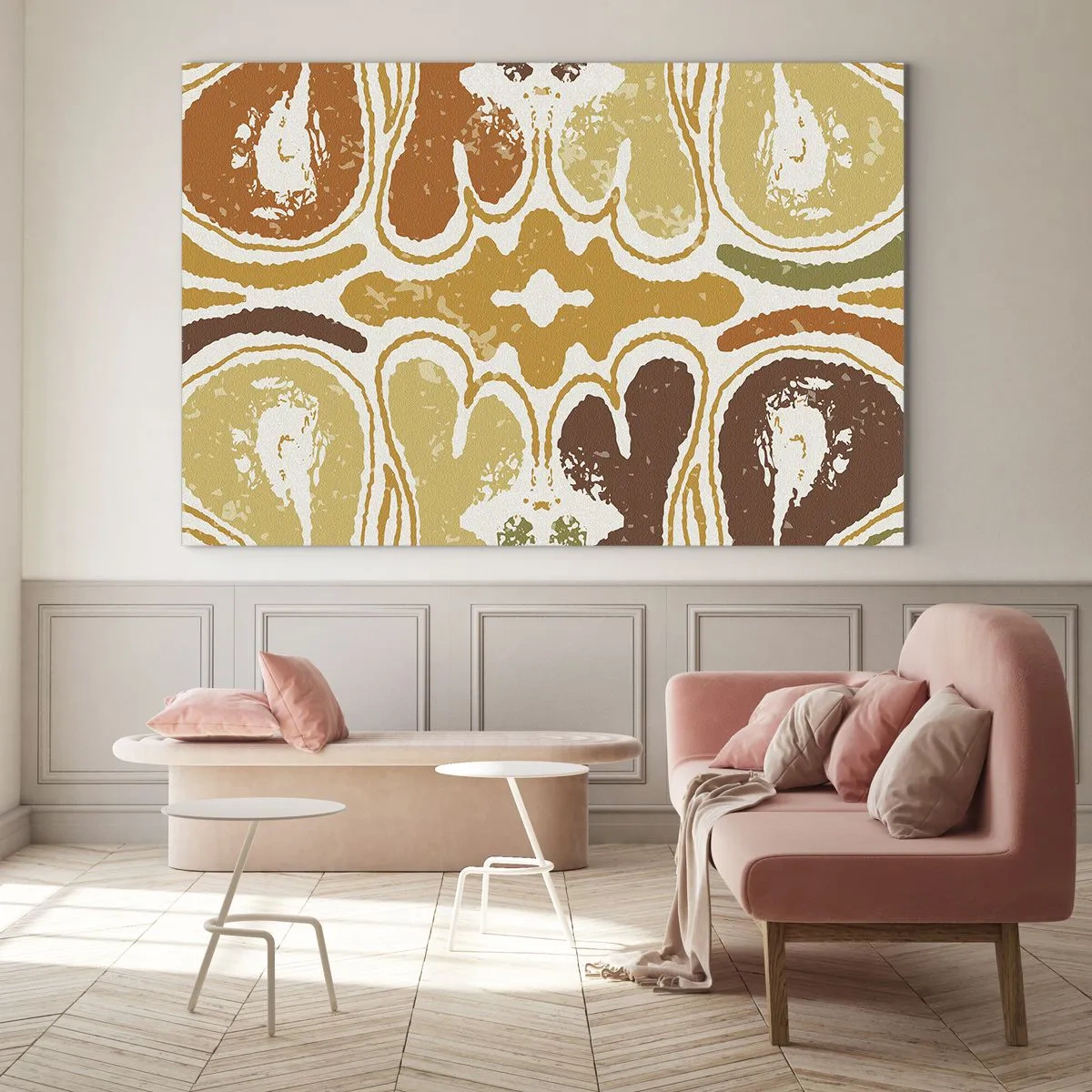 Glastavla - Bild på glas - Sentimental abstraktion - 100x70 cm
