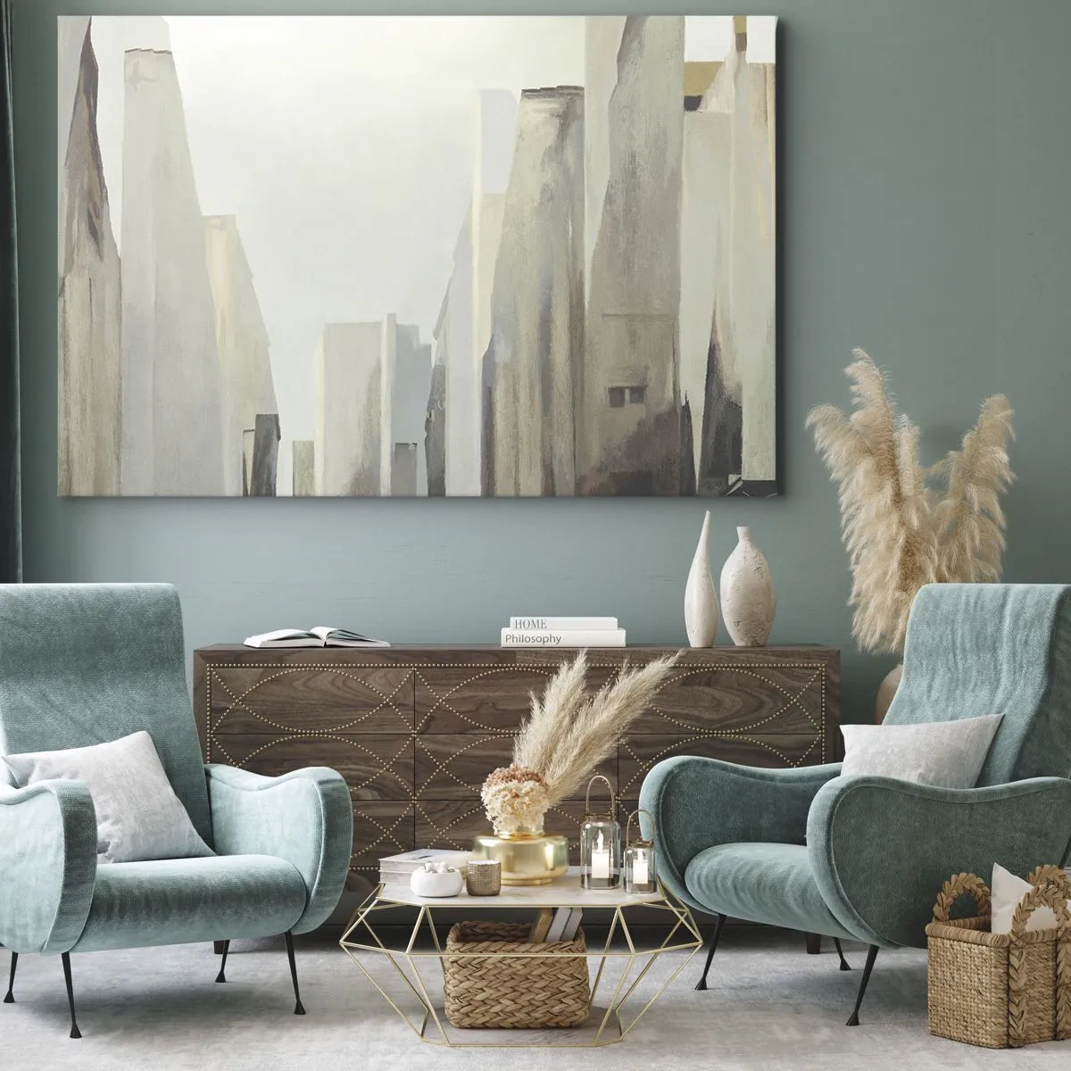 Canvastavla - Bild på duk - En dröm om staden - 120x80 cm