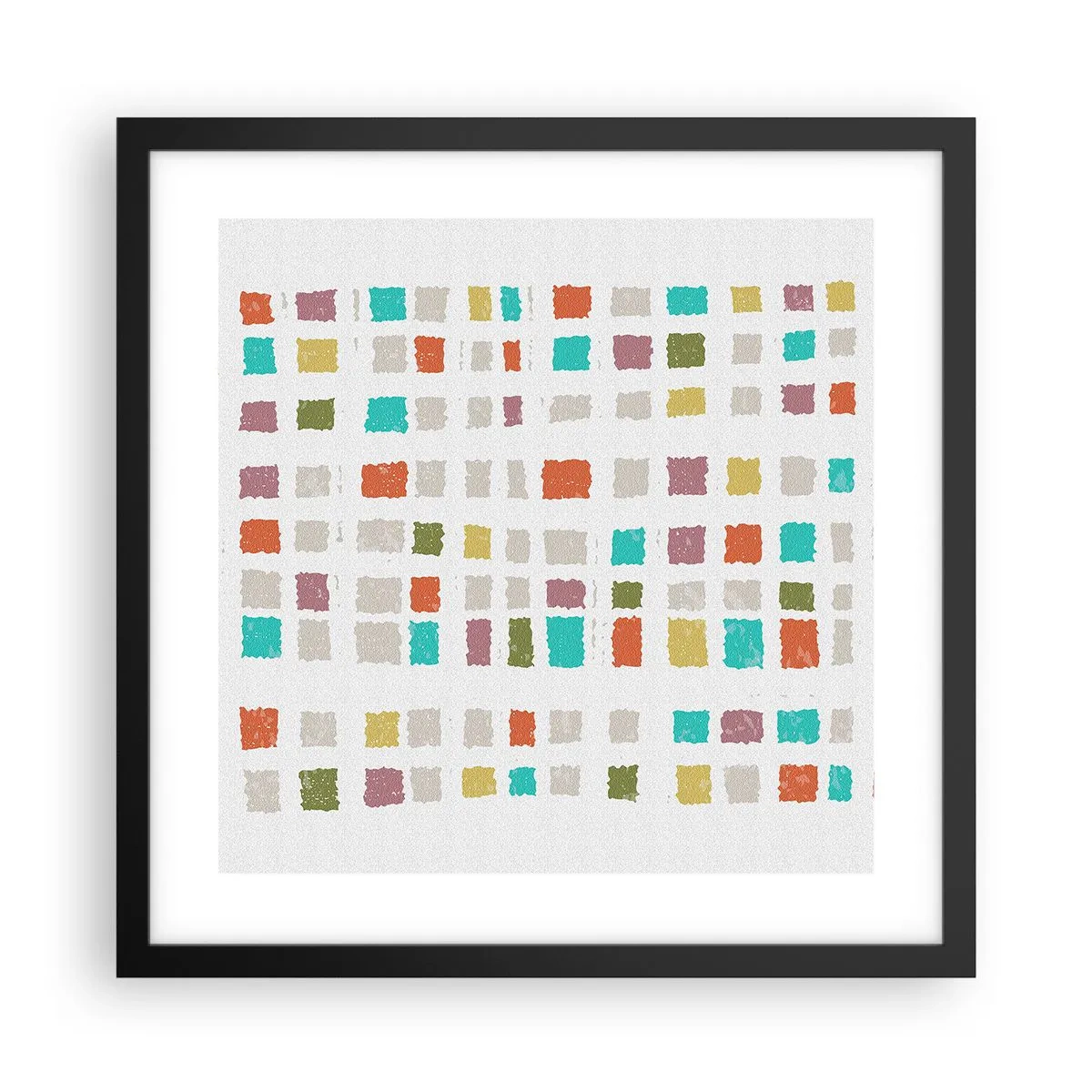 Affisch i svart ram - Ett okänt spel - 40x40 cm