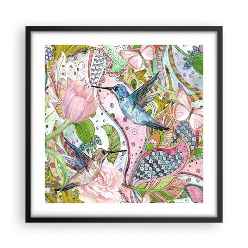 Affisch i svart ram - Inbäddade i klätterväxter - 50x50 cm