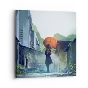 Canvastavla - Bild på duk - Uppfriskande regn - 30x30 cm