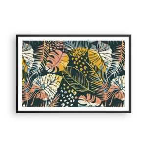 Affisch i svart ram - Lövfantasi - 91x61 cm