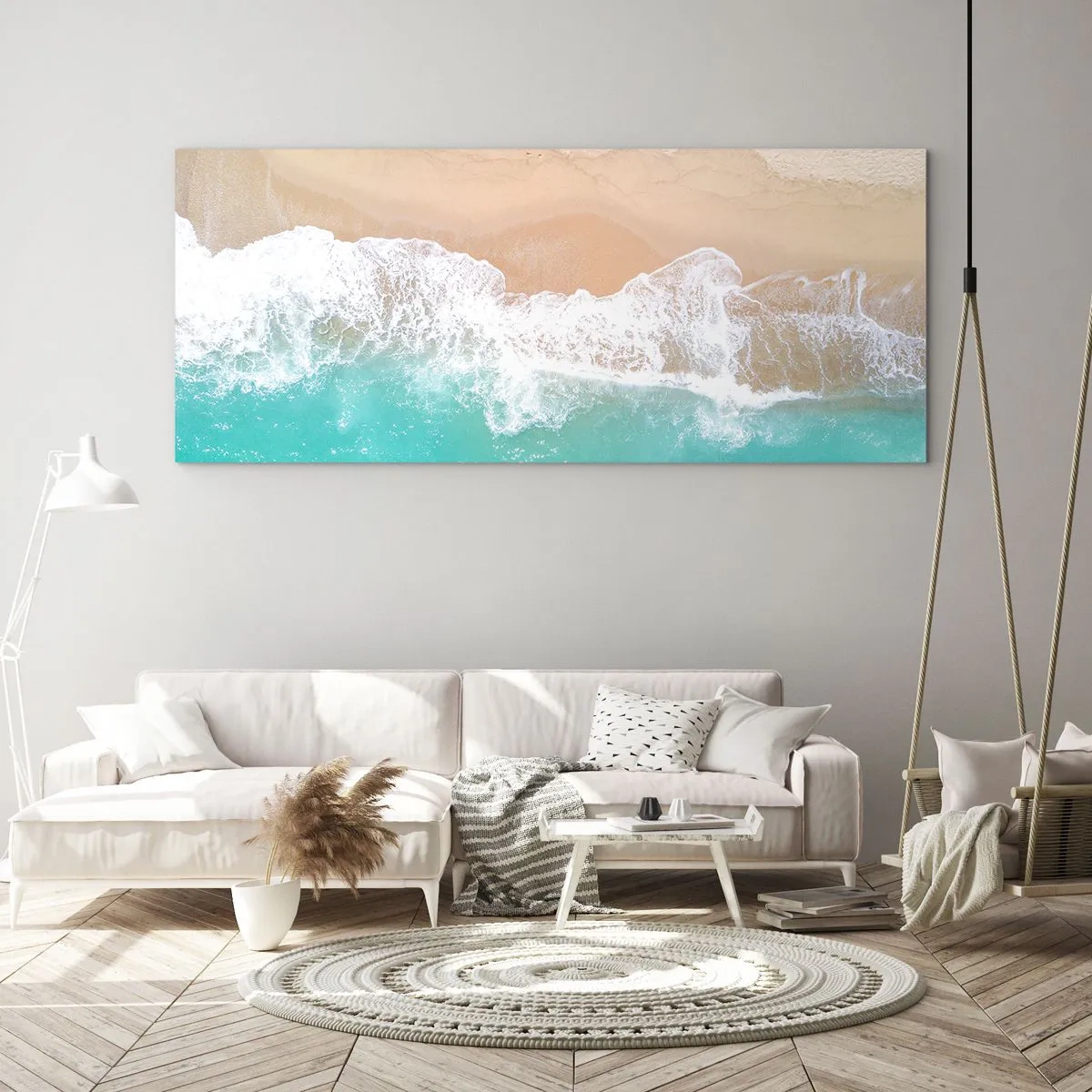 Glastavla - Bild på glas - Smekande beröring - 100x40 cm