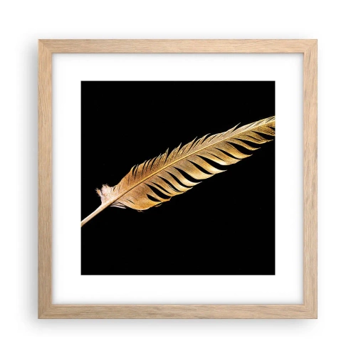 Affisch i ram av ljusek - Fjäder... - 30x30 cm