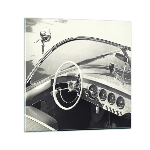 Glastavla - Bild på glas - Väder för de rika - 50x50 cm