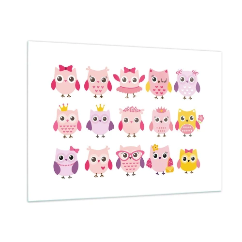 Glastavla - Bild på glas - Den ena sötare än den andra - 100x70 cm