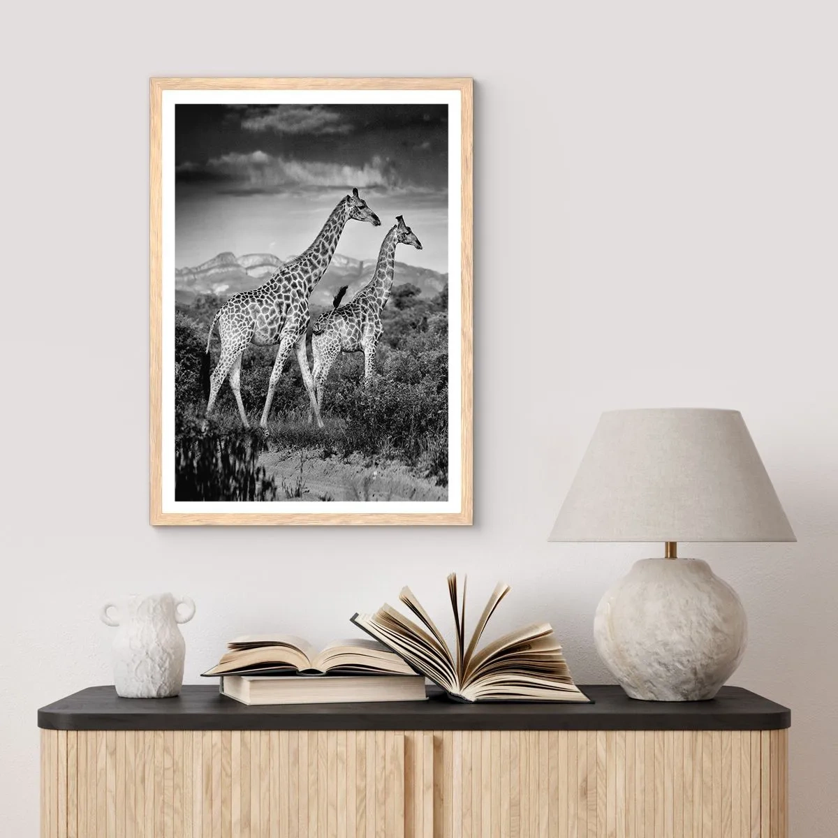 Affisch i ram av ljusek - Högre klasser i Afrika - 50x70 cm