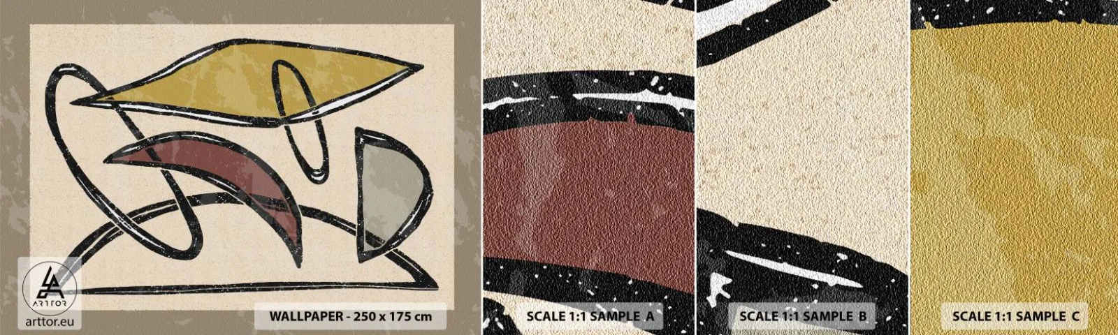 Provbit av självhäftande fototapet Deluxe Sticker - Vertikaler och nivåer - Modern, Abstraktion, Bit - 100x30 cm