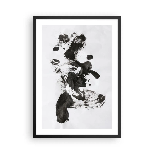 Affisch i svart ram - Svartvit abstraktion i expressionistisk stil - 50x70cm - En metod i galenskap? - Modern väggdekoration för vardagsrum och sovrum ARTTOR