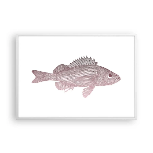 Affisch i vit ram - Storögd fisk - 100x70 cm