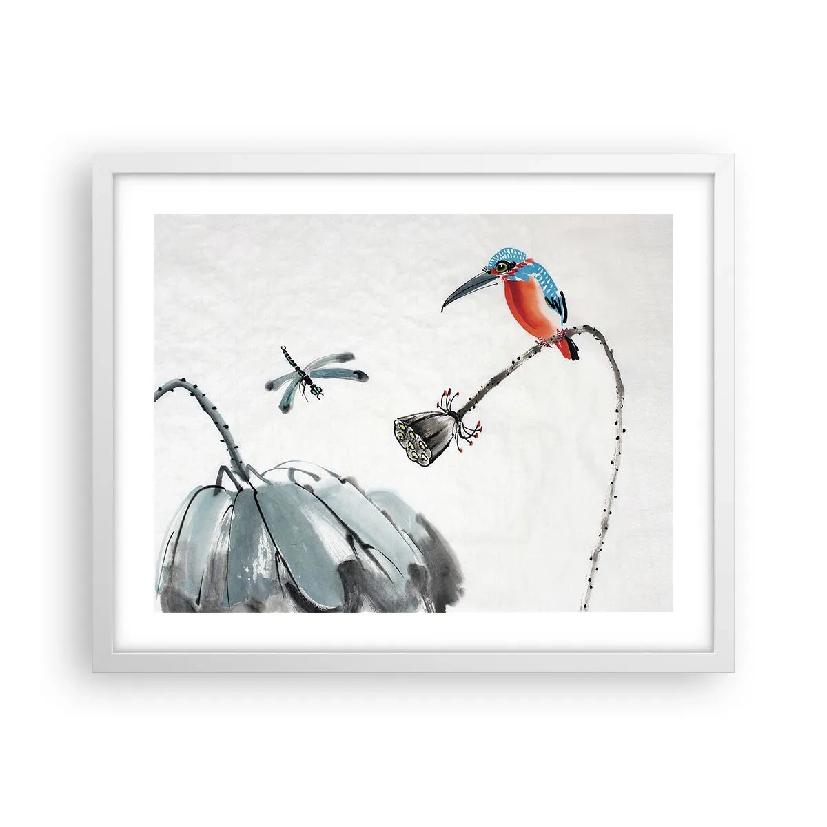 Affisch i vit ram - Ängens liv - 50x40 cm