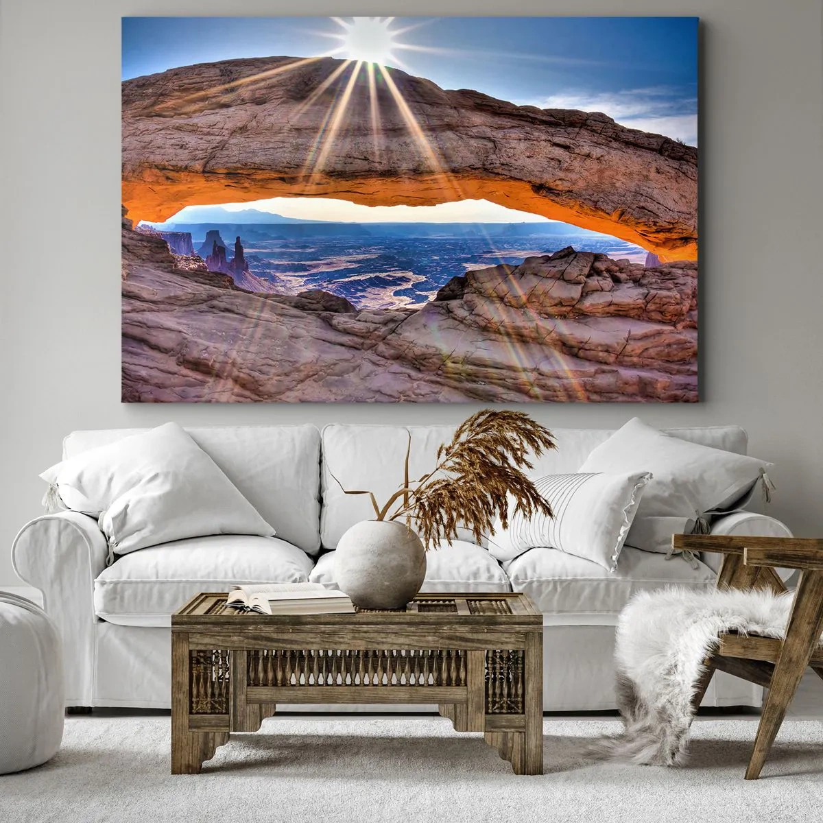 Canvastavla - Bild på duk - Genom bergsporten - 100x70 cm