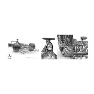 Provbit av självhäftande fototapet Deluxe Sticker - Perfekt konstruktion - hastighetens idé - 3D, Racerbil, Grafik - 100x30 cm