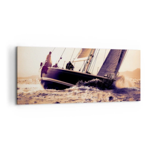Canvastavla - Bild på duk - Segla seglaren - 100x40 cm