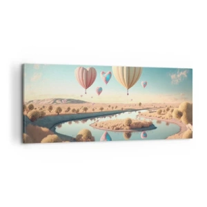 Canvastavla - Bild på duk - Kärleken låter dig sväva - 100x40 cm