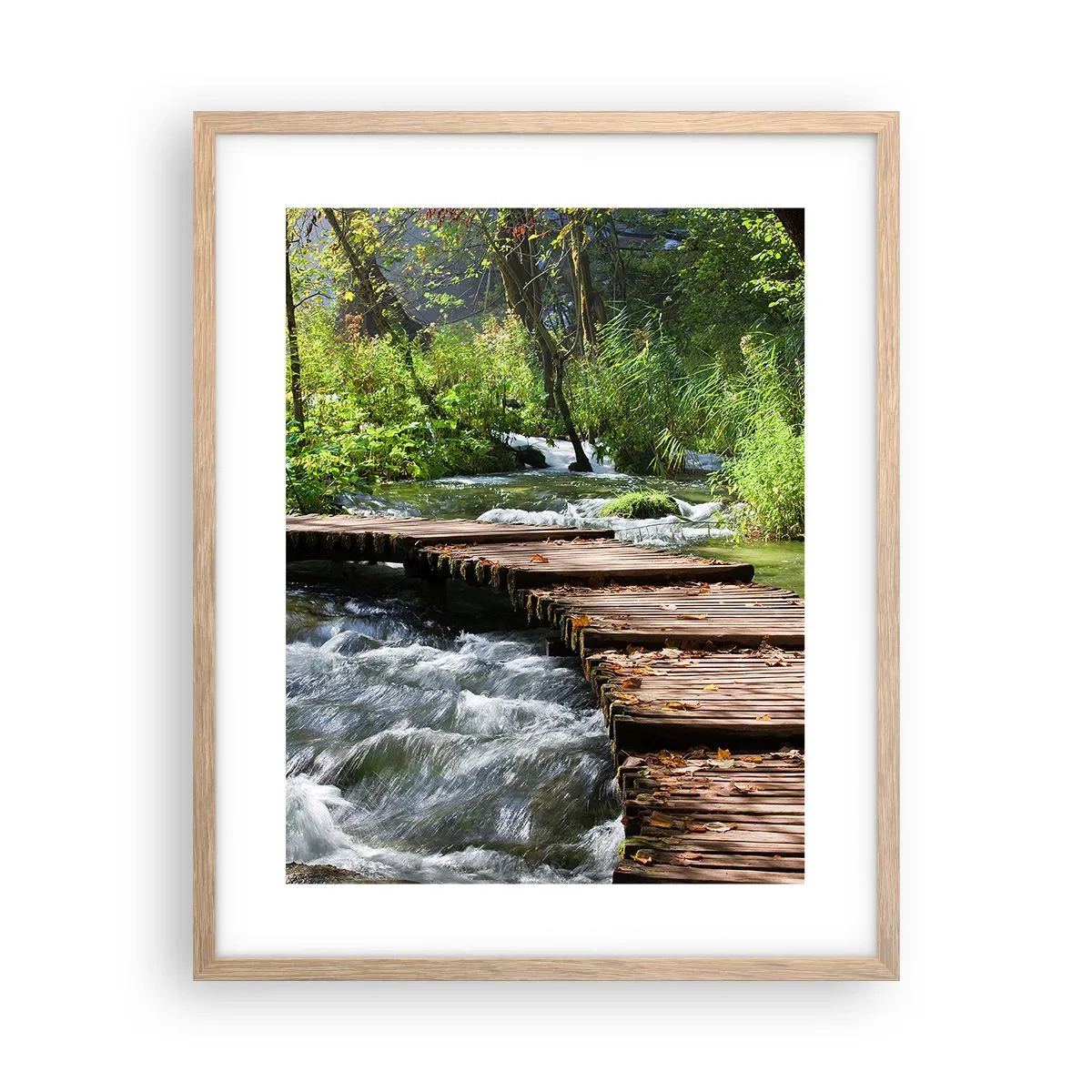 Affisch i ram av ljusek - Över skummande kaskad - 40x50 cm