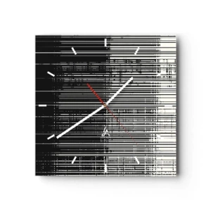 Väggklocka - Klocka på glas - Vågor och vibrationer - 30x30 cm