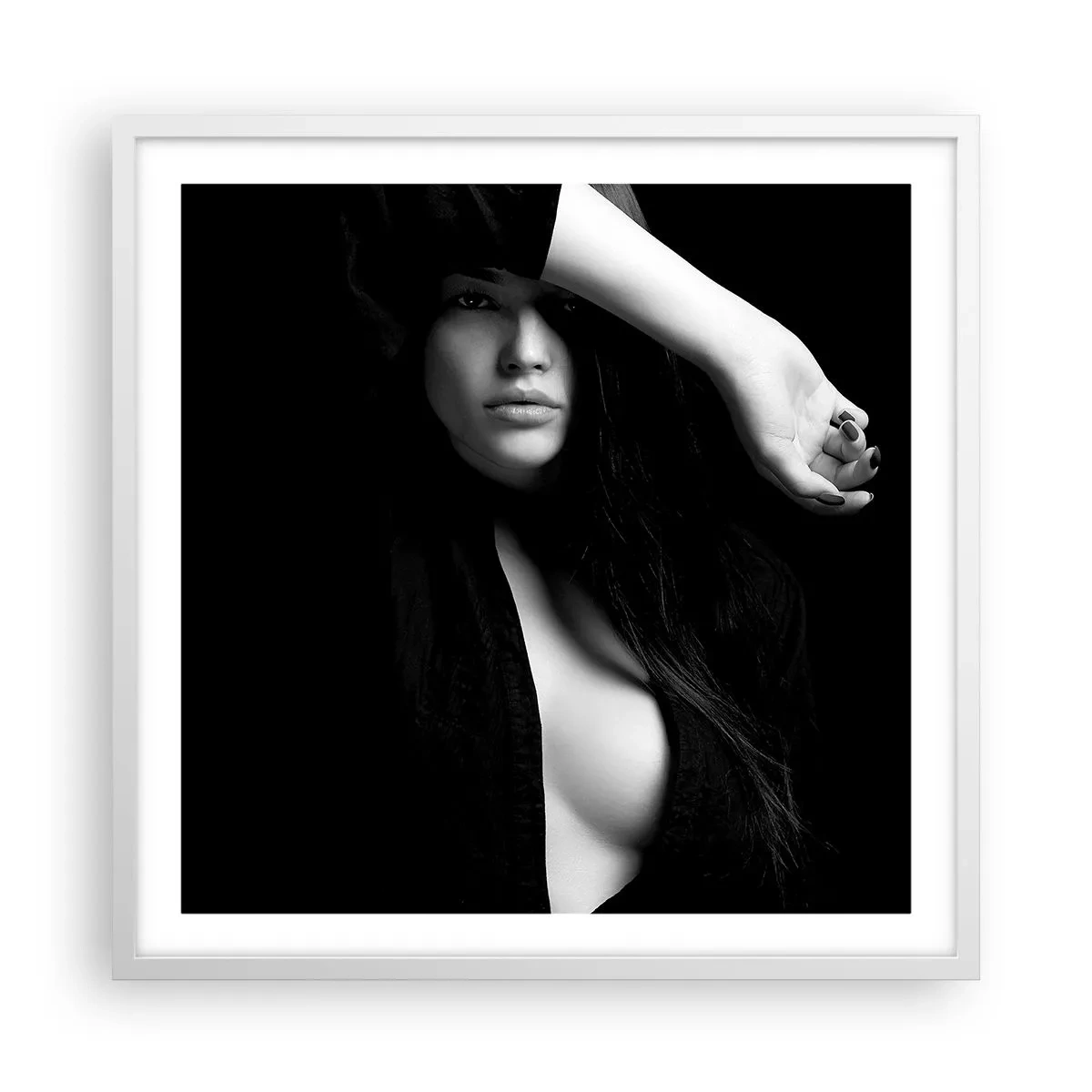 Affisch i vit ram - Förförelsens skola - 60x60 cm