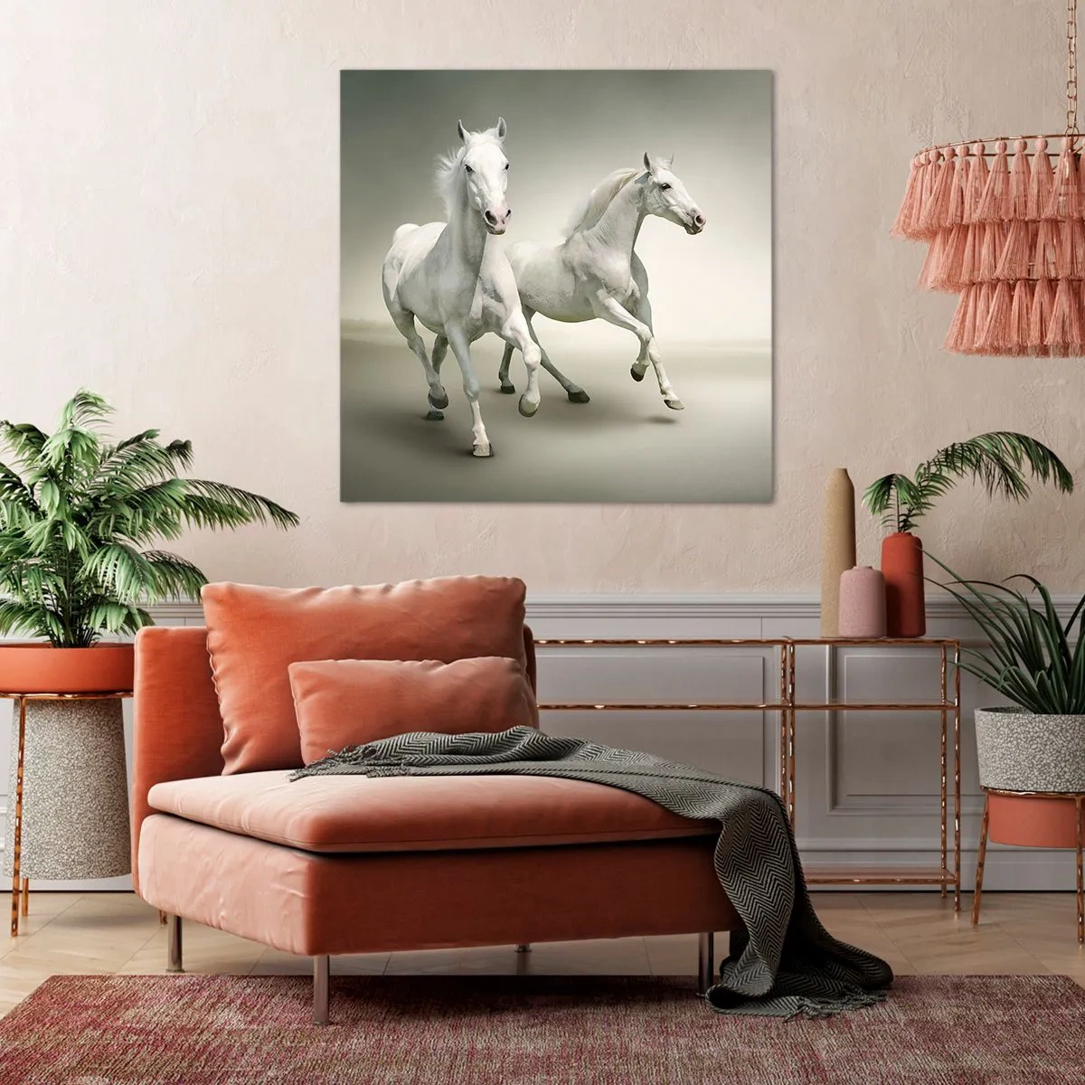 Canvastavla - Bild på duk - White power! - 70x70 cm