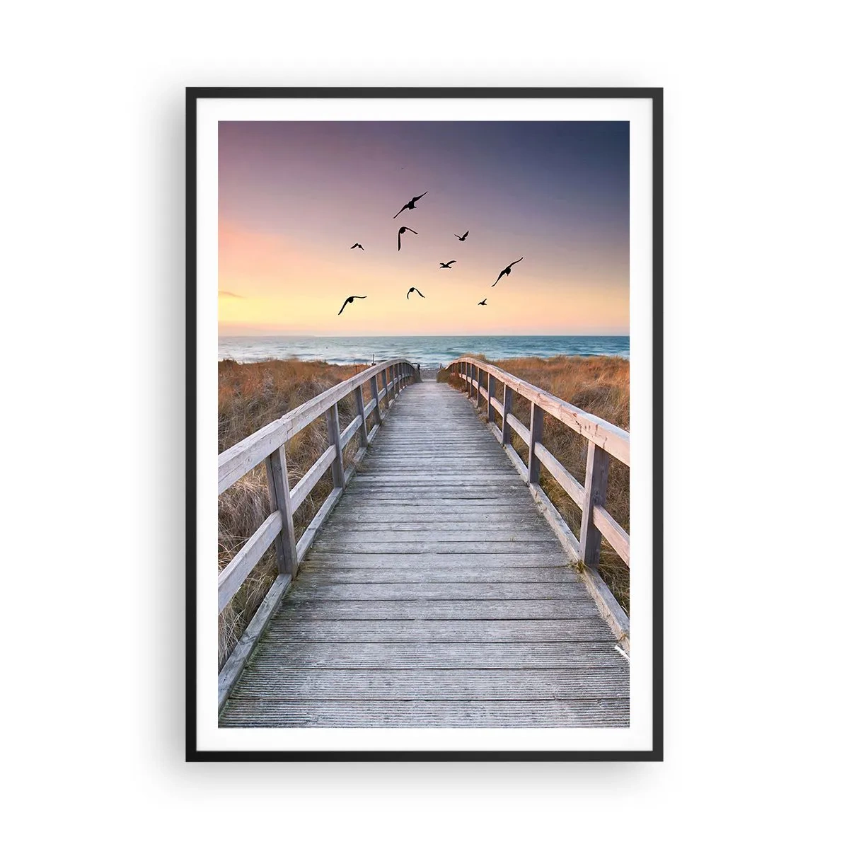 Affisch i svart ram - Startbana - 70x100 cm