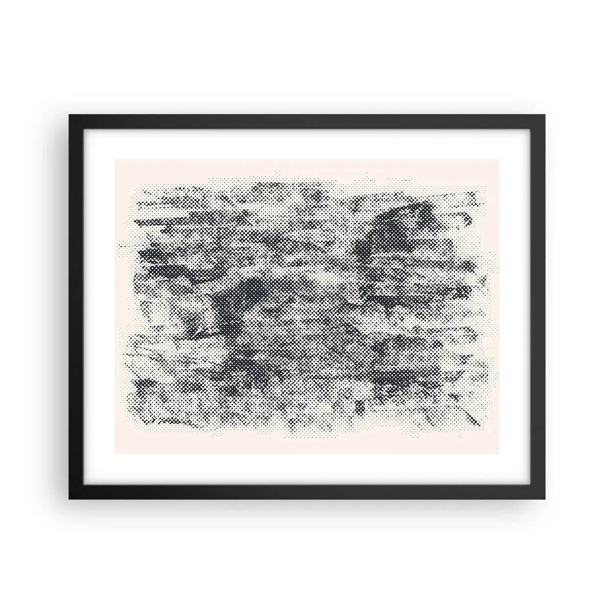 Affisch i svart ram - Dimmig komposition - 50x40 cm