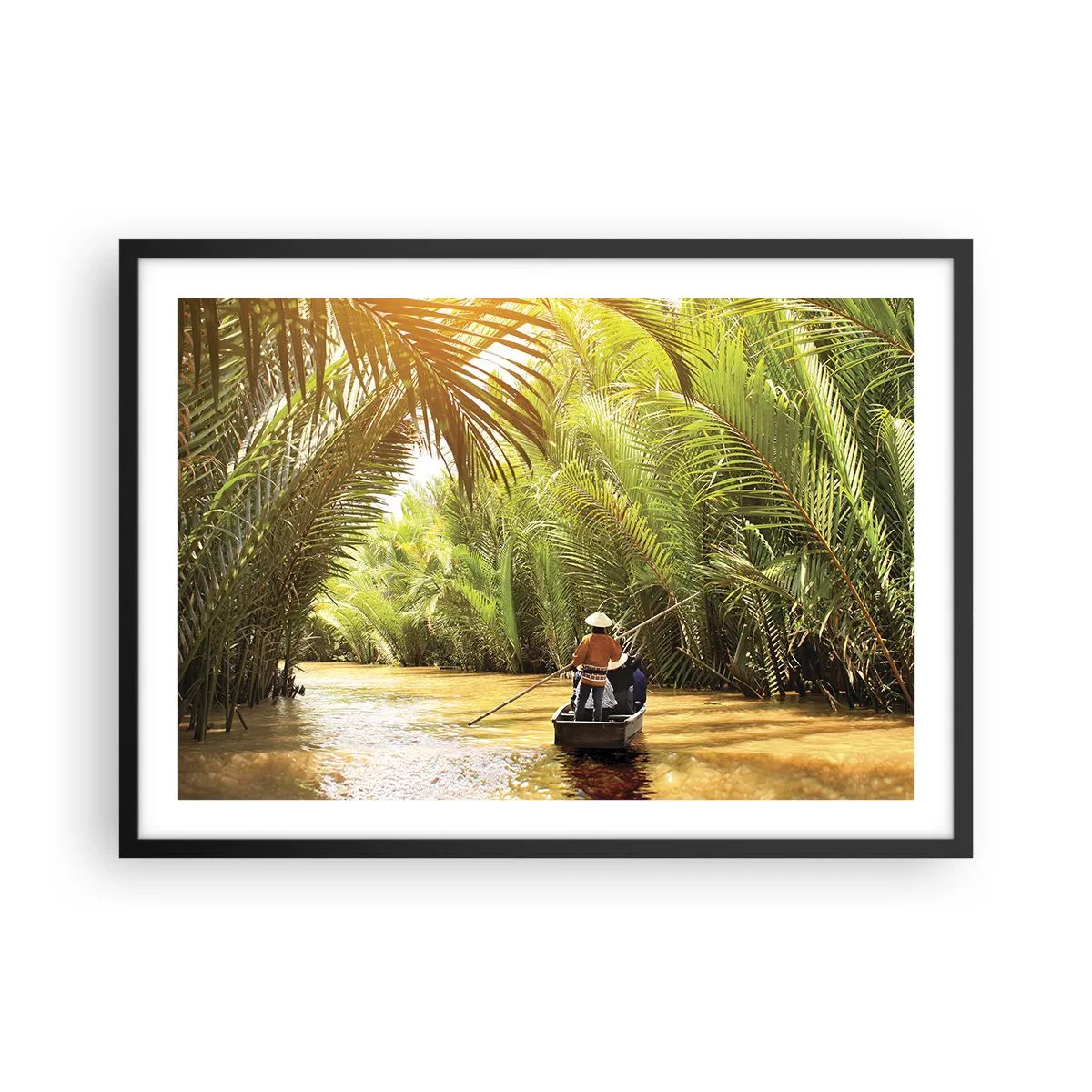 Affisch i svart ram - Genom en palmravin - 70x50 cm
