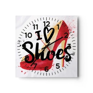 Väggklocka - Klocka på glas - Kärlek har flera namn - 40x40 cm