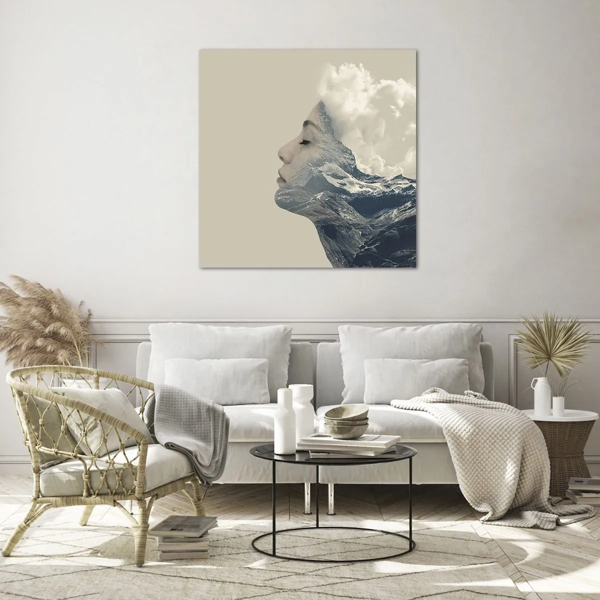 Glastavla - Bild på glas - Elementens skönhet - 40x40 cm