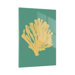 Glastavla - Bild på glas - En buske av undervattensskog - 50x70 cm