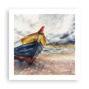 Affisch - Vila på stranden - 50x50 cm