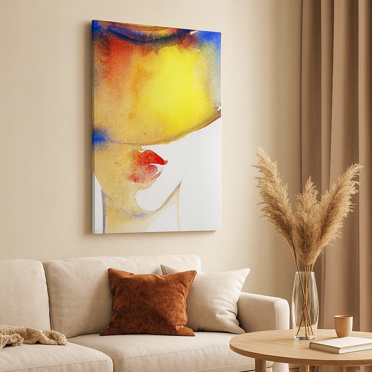 Canvastavla - Bild på duk - Damporträtt    - 50x70 cm