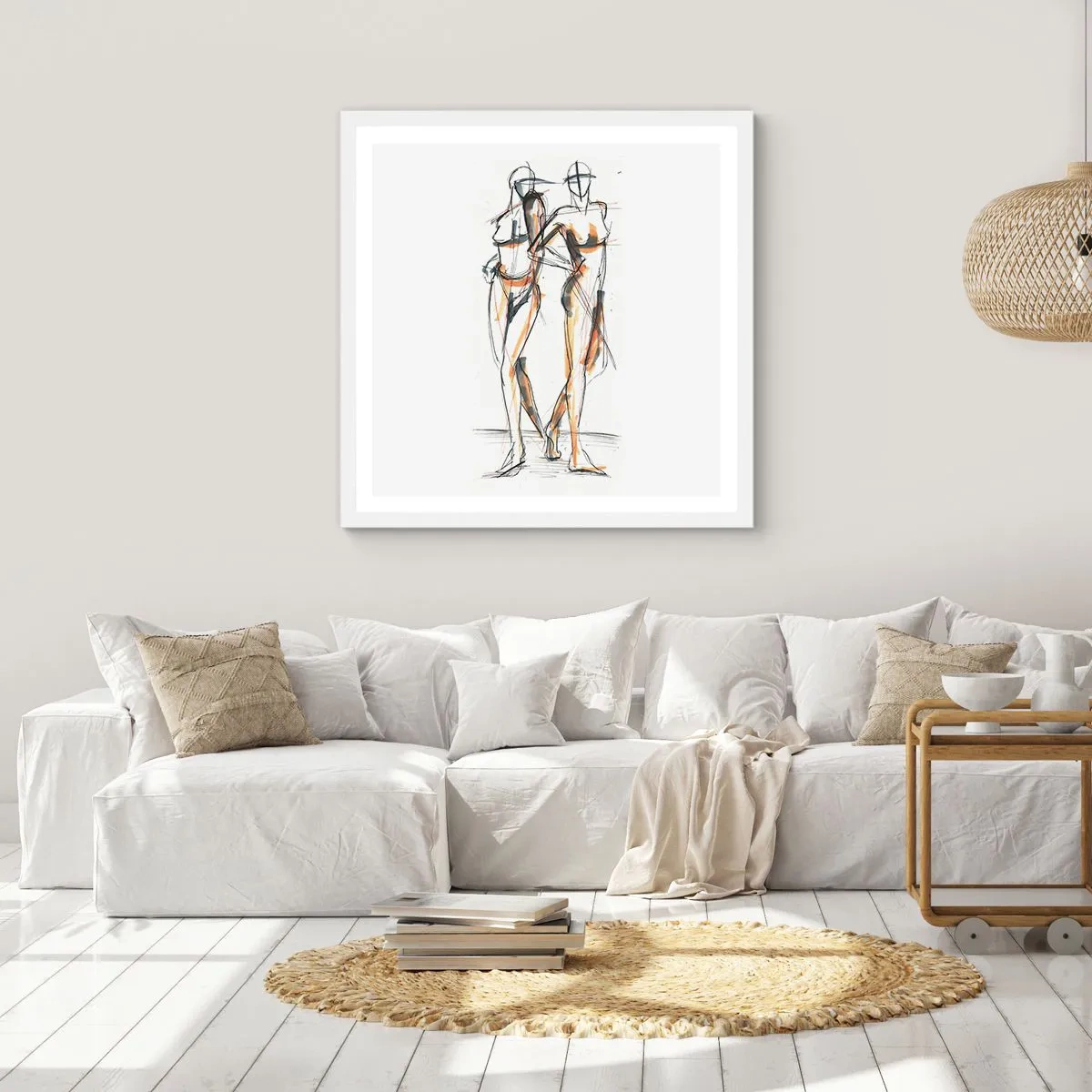 Affisch i vit ram - Charmens studie - 40x40 cm