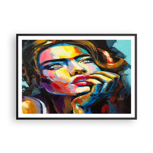 Affisch i svart ram - Drömmar seglar i himlen som fåglar - 100x70 cm