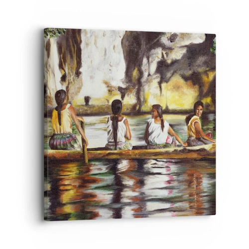 Canvastavla - Bild på duk - I polynesiskt paradis - 30x30 cm