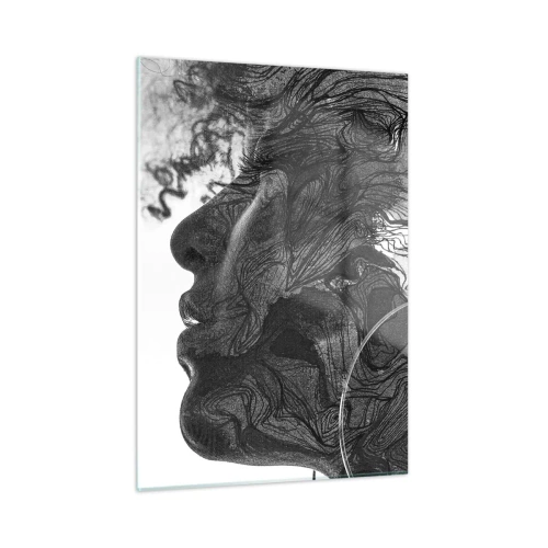 Glastavla - Bild på glas - Tilltrasslad i drömmarna - 50x70 cm